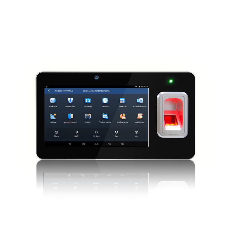 7 Inch Touch Display Android Biometric Attendance System Support Send SMS To Mobile