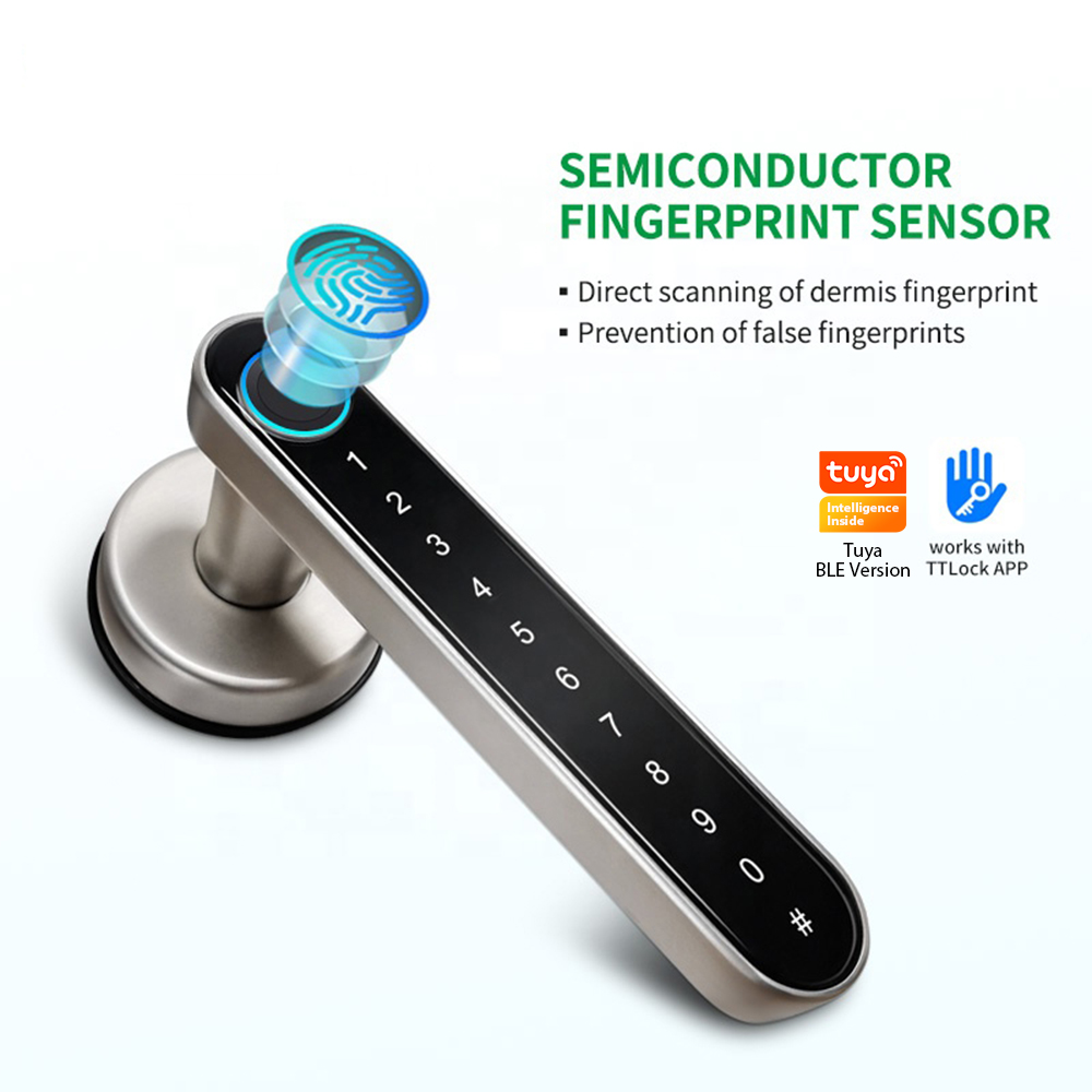 Security Wifi Wireless Door Lock TUYA APP Access Smart Keyless Digital Electronic with Fingerprint H