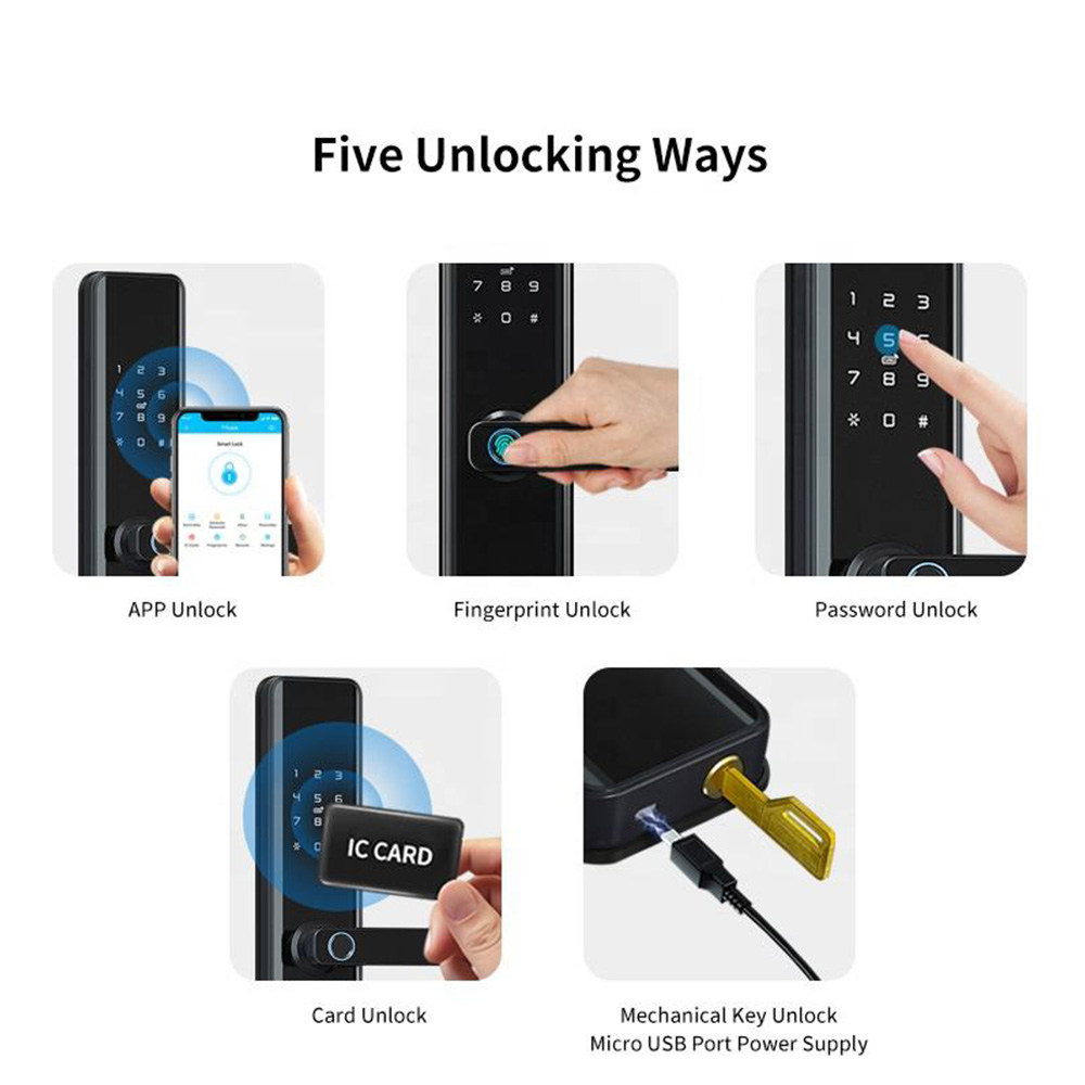 Remote Home Electronic Digital Wifi Smart Fingerprint Door Lock with Tuya App