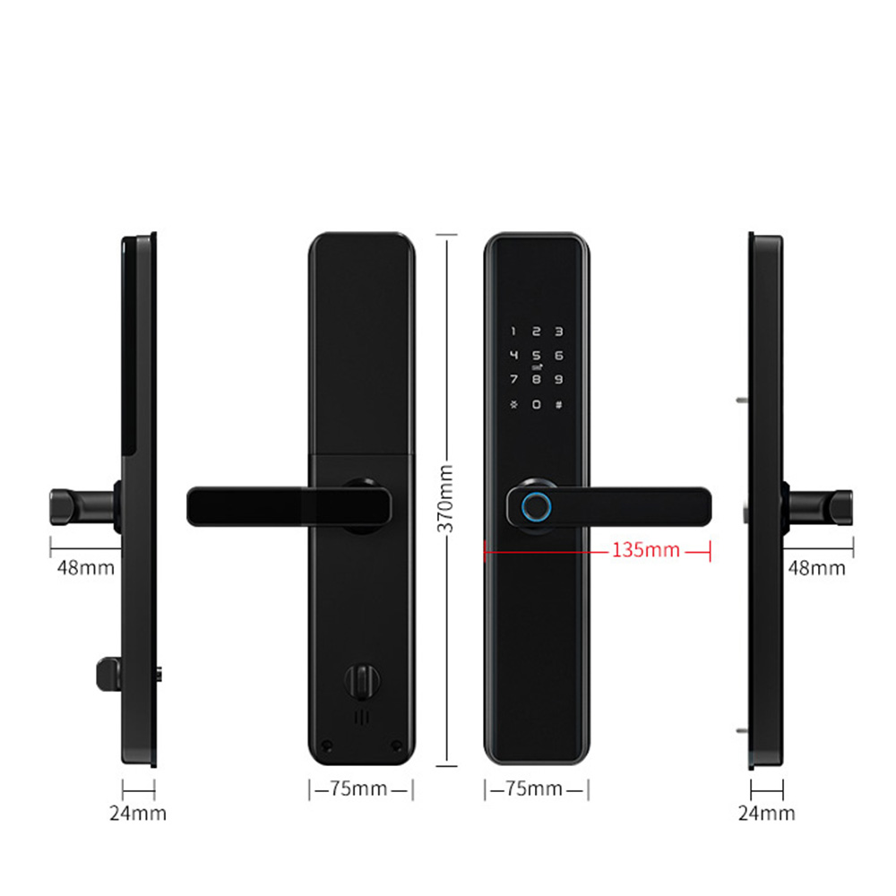 Remote Home Electronic Digital Wifi Smart Fingerprint Door Lock with Tuya App