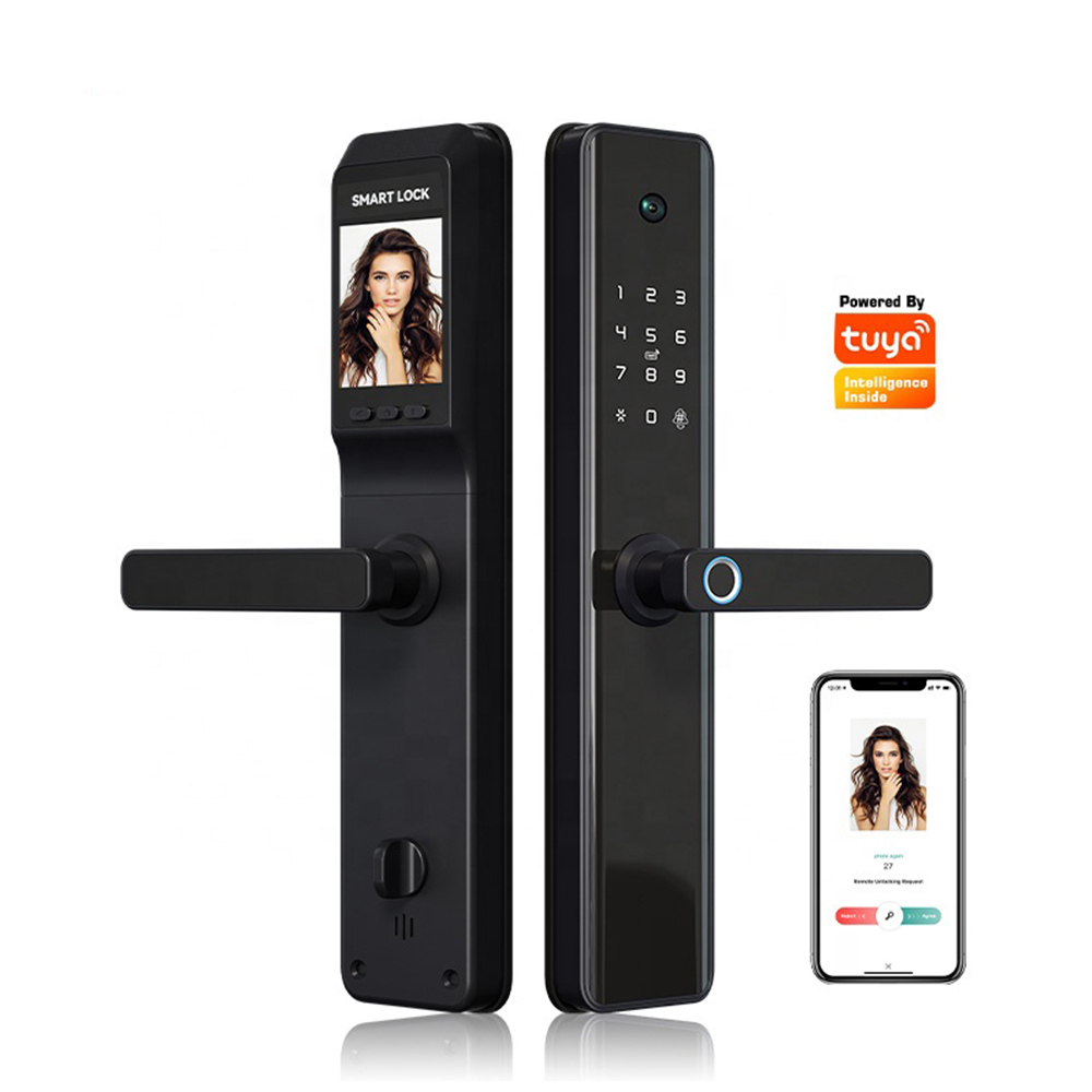 Smart Fingerprint Wireless Door Lock for Hotel And Card/Digital Door Lock for Hotel with Camera Tuya