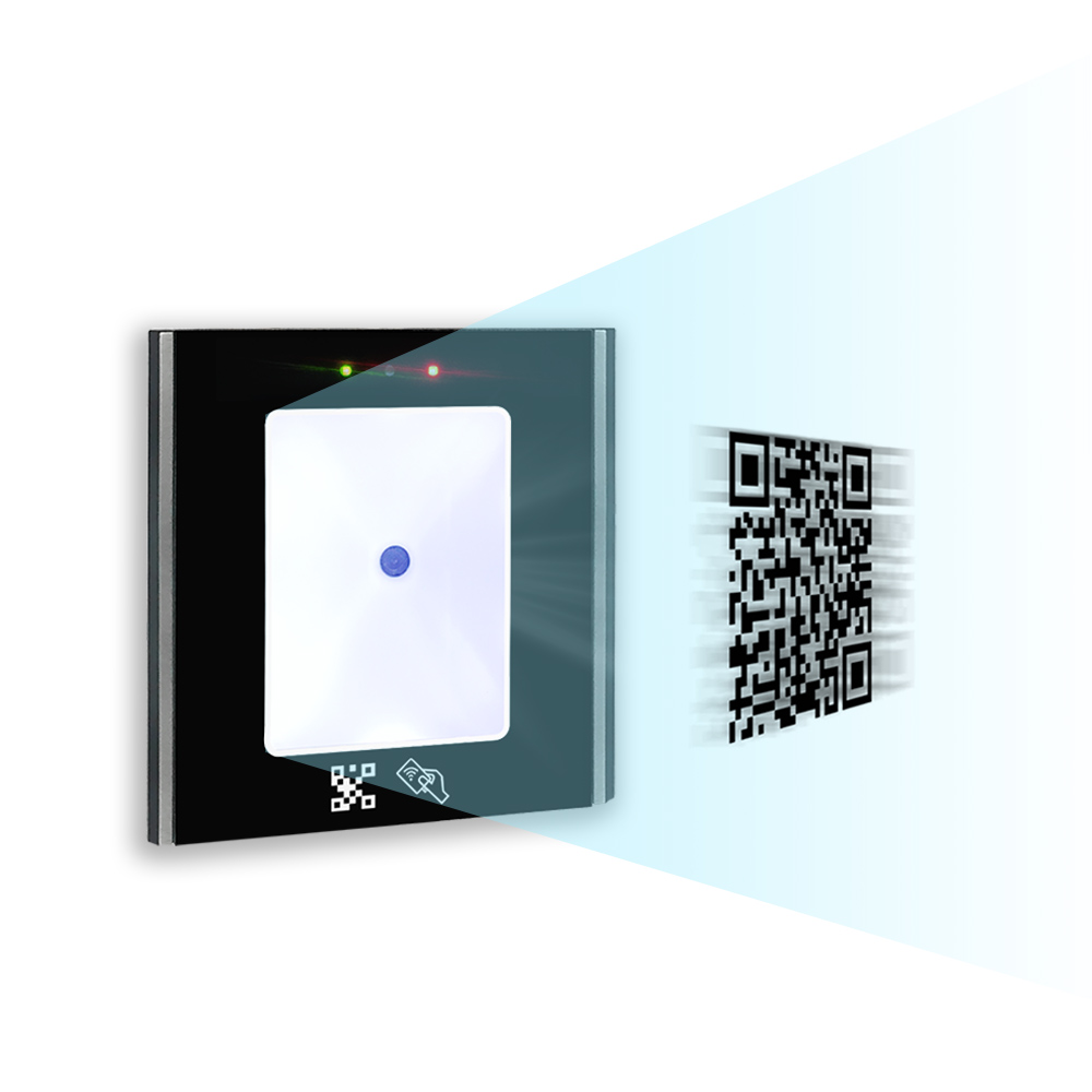 QR code readerWiegand 26/34, RS485, RS232, USB, TCP/IP optional QR100